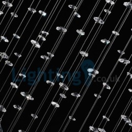 Moderne eigentijdse kroonluchter, plafondlamp, kristallen regendruppellamp