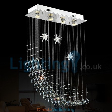 Moderne eigentijdse kroonluchter, plafondlamp, kristallen regendruppellamp Moderne eigentijdse kroonluchter, plafondlamp, kristallen regendruppellamp