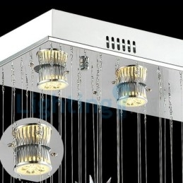 Moderne eigentijdse kroonluchter, plafondlamp, kristallen regendruppellamp