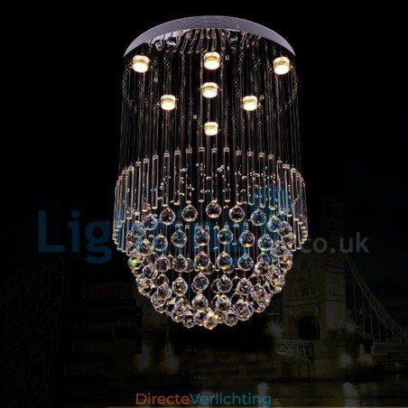 Moderne eigentijdse kroonluchter, plafondlamp, kristallen regendruppellamp Moderne eigentijdse kroonluchter, plafondlamp, kristallen regendruppellamp