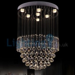 Moderne eigentijdse kroonluchter, plafondlamp, kristallen regendruppellamp