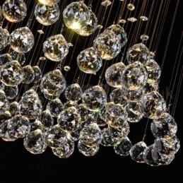 Moderne eigentijdse kroonluchter, plafondlamp, kristallen regendruppellamp