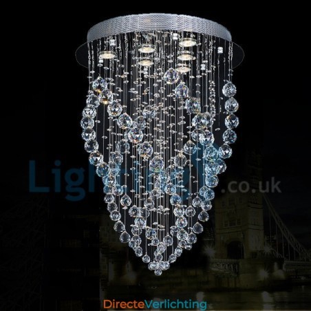 Moderne eigentijdse kroonluchter, plafondlamp, kristallen regendruppellamp Moderne eigentijdse kroonluchter, plafondlamp, kristallen regendruppellamp