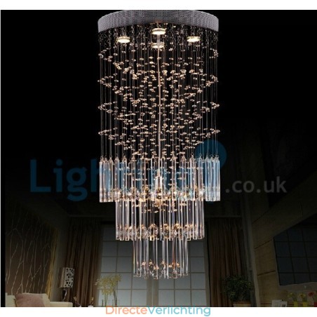 Moderne eigentijdse kroonluchter, plafondlamp, kristallen regendruppellamp Moderne eigentijdse kroonluchter, plafondlamp, kristallen regendruppellamp