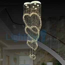 Moderne eigentijdse kroonluchter, plafondlamp, kristallen regendruppellamp