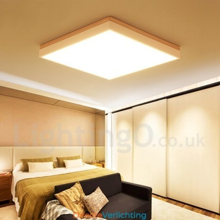 Eenvoudige en moderne vierkante ultradunne plafondlamp van massief hout Eenvoudige en moderne vierkante ultradunne plafondlamp van massief hout