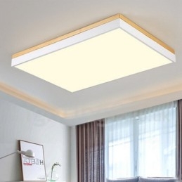 Nordic rechthoekige ultradunne plafondlamp van massief hout