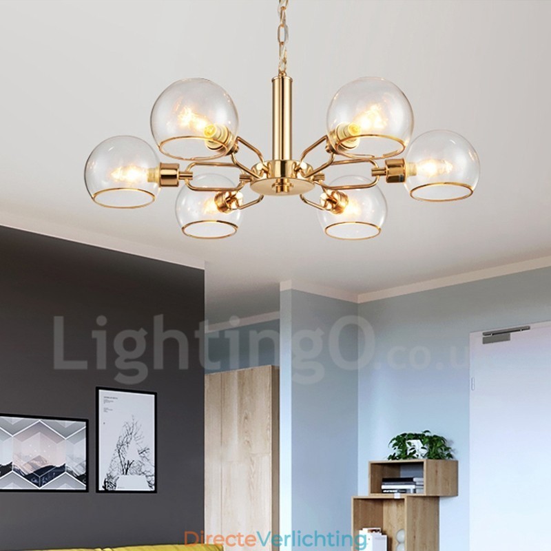 6-lichts Nordic Postmoderne creatieve glazen Magic Bean kroonluchter