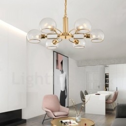 6-lichts Nordic Postmoderne creatieve glazen Magic Bean kroonluchter