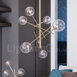 6 lampen Nordic lamp kroonluchter eenvoudige creatieve retro ijzeren glazen bol magische bonen kroonluchter