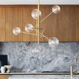 6 lampen Nordic lamp kroonluchter eenvoudige creatieve retro ijzeren glazen bol magische bonen kroonluchter