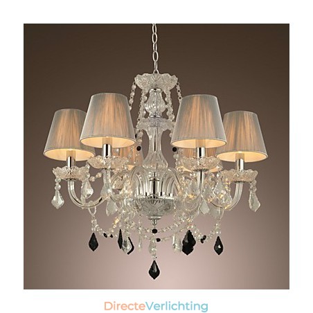 Kroonluchter Kristal Luxe Modern 1 Lagen Woonkamer 6 Lampen Kroonluchter Kristal Luxe Modern 1 Lagen Woonkamer 6 Lampen