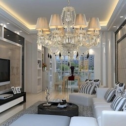 Kroonluchter Kristal Luxe Modern 1 Lagen Woonkamer 6 Lampen