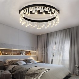 Moderne minimalistische creatieve ronde plafondkristallamp