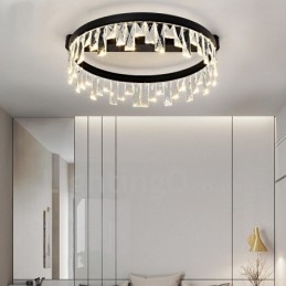 Moderne minimalistische creatieve ronde plafondkristallamp