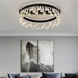 Moderne minimalistische creatieve ronde plafondkristallamp