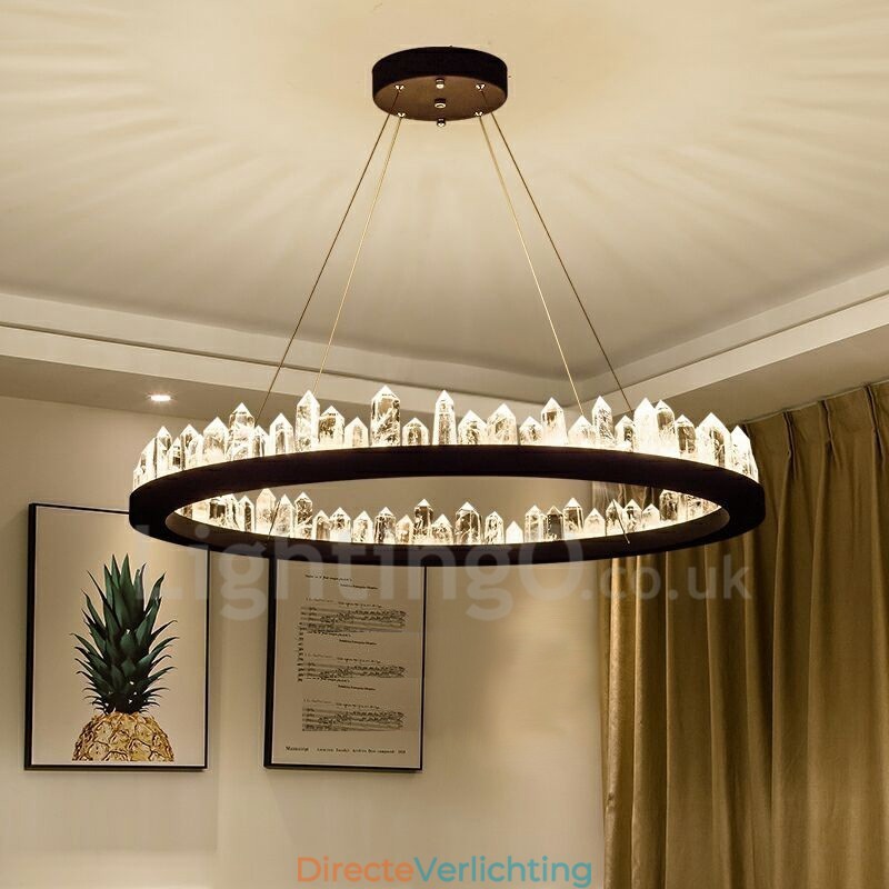 Kristallen hanglamp, modieus, prachtig cirkelvormig ontwerp