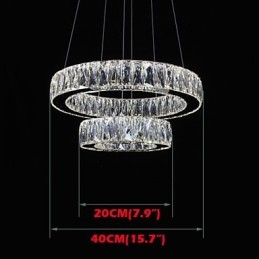 Kristallen kroonluchterlampen moderne verlichting twee ringen D2040 K9 grote kristallen plafondlampen voor thuis