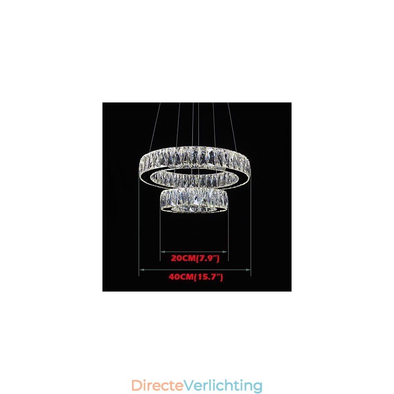 Kristallen kroonluchterlampen moderne verlichting twee ringen D2040 K9 grote kristallen plafondlampen voor thuis
