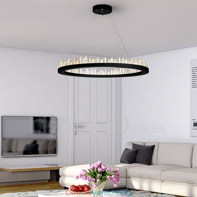 Kristallen hanglamp, modieus, prachtig cirkelvormig ontwerp