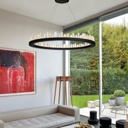 Kristallen hanglamp, modieus, prachtig cirkelvormig ontwerp