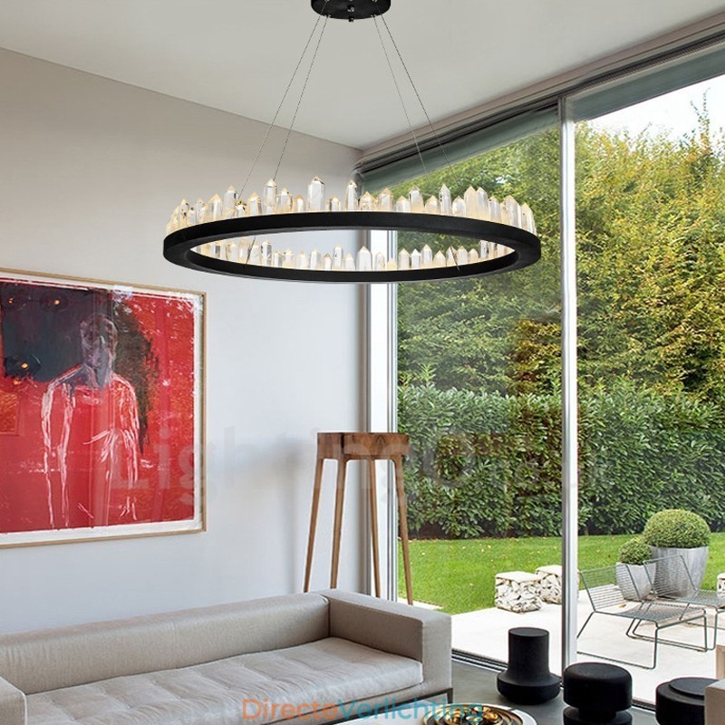 Kristallen hanglamp, modieus, prachtig cirkelvormig ontwerp