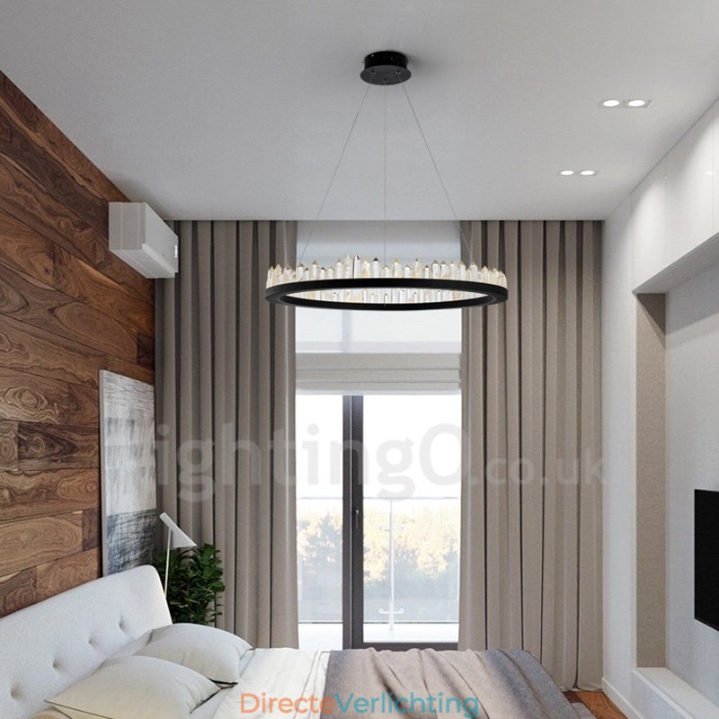 Kristallen hanglamp, modieus, prachtig cirkelvormig ontwerp