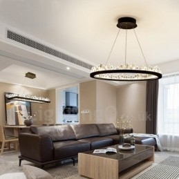 Kristallen hanglamp, modieus, prachtig cirkelvormig ontwerp