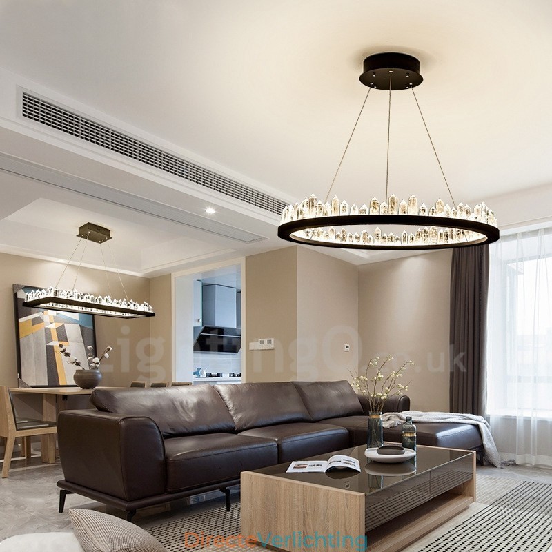 Kristallen hanglamp, modieus, prachtig cirkelvormig ontwerp