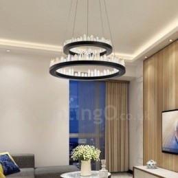 Moderne mode dubbele cirkel kristallen hanglamp