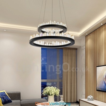Moderne mode dubbele cirkel kristallen hanglamp Moderne mode dubbele cirkel kristallen hanglamp
