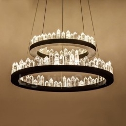 Moderne mode dubbele cirkel kristallen hanglamp