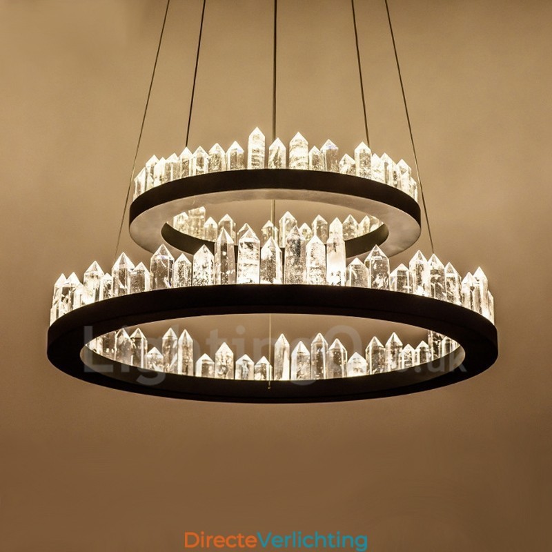 Moderne mode dubbele cirkel kristallen hanglamp
