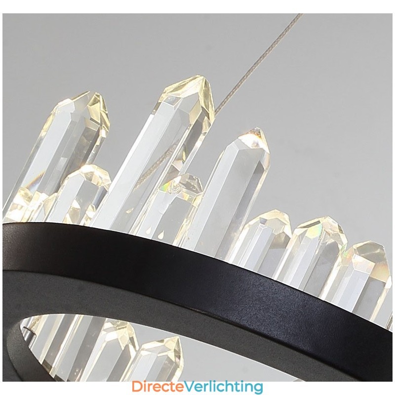 Moderne mode dubbele cirkel kristallen hanglamp