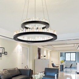 Moderne mode dubbele cirkel kristallen hanglamp