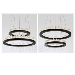 Moderne mode dubbele cirkel kristallen hanglamp