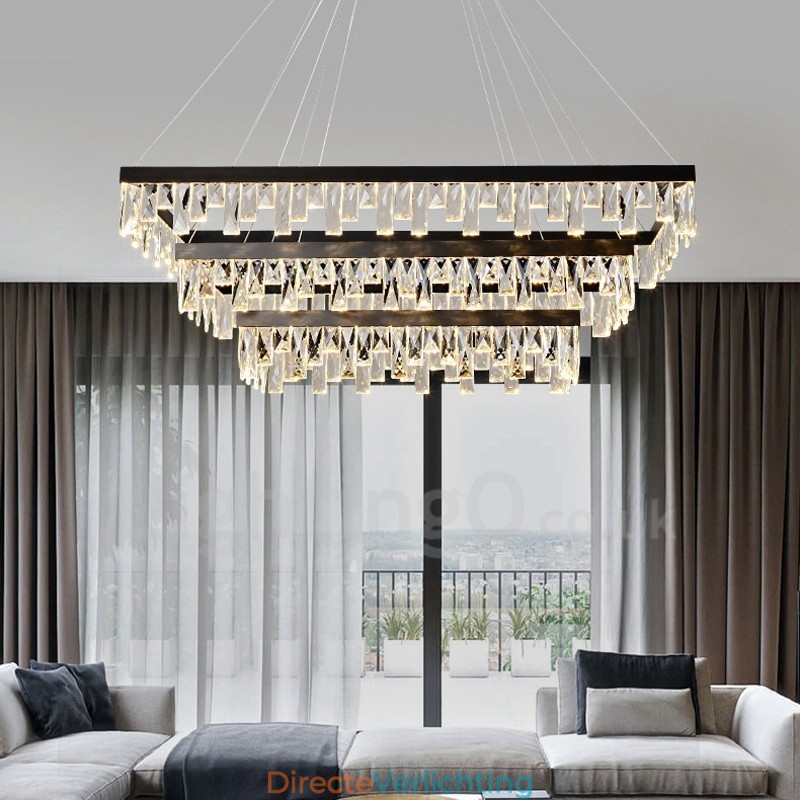 Nordic Crystal Hanglamp Rechthoekige Sfeer Hanglamp Postmoderne Verlichting