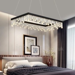 Nordic Crystal Hanglamp Rechthoekige Sfeer Hanglamp Postmoderne Verlichting