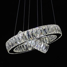 Kristallen kroonluchterlampen moderne verlichting twee ringen D2040 K9 grote kristallen plafondlampen voor thuis
