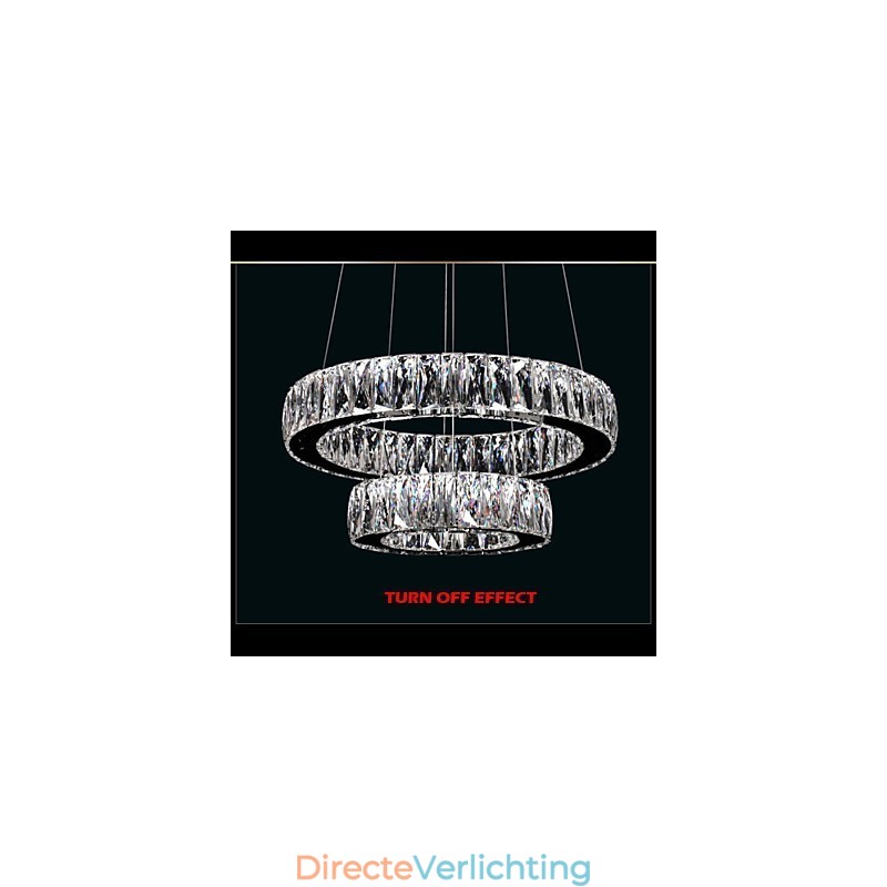 Kristallen kroonluchterlampen moderne verlichting twee ringen D2040 K9 grote kristallen plafondlampen voor thuis