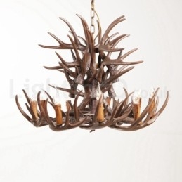 9-lichts rustieke artistieke retro gewei kroonluchter