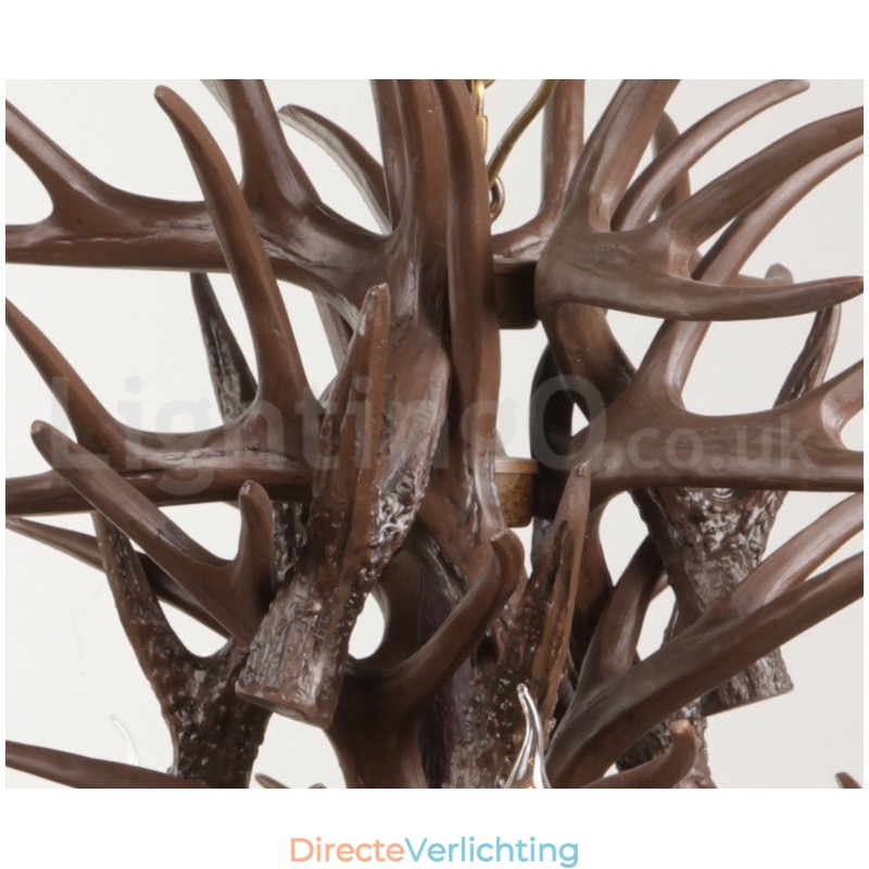 9-lichts rustieke artistieke retro gewei kroonluchter