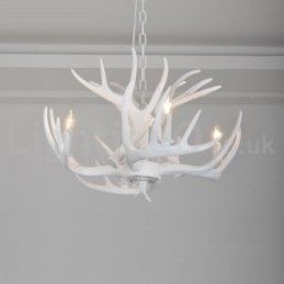 4-lichts rustieke artistieke retro gewei witte kroonluchter