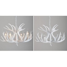 4-lichts rustieke artistieke retro gewei witte kroonluchter