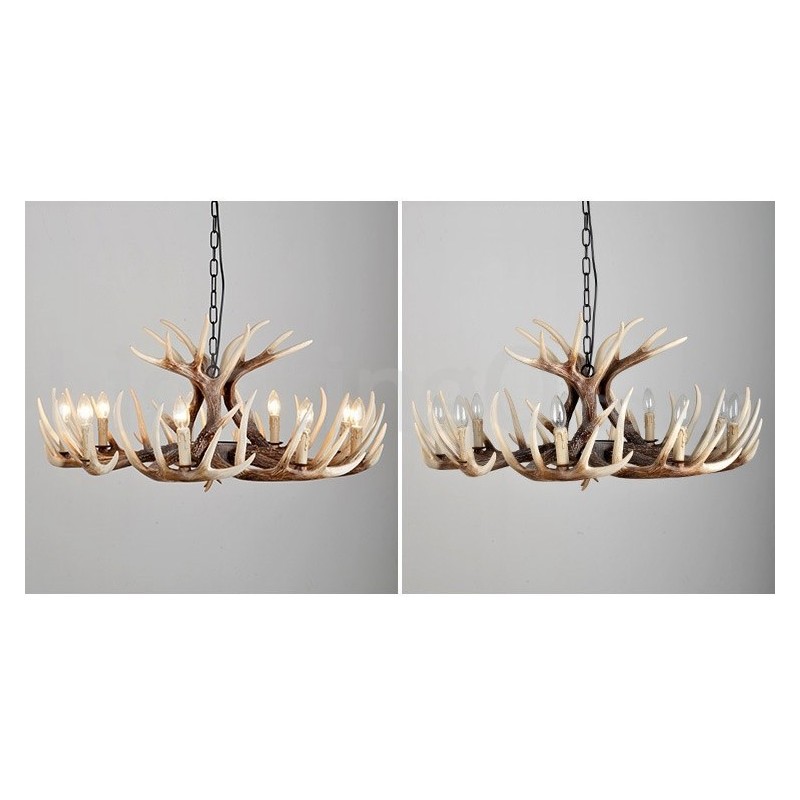 9 Lichte Rustieke Artistieke Retro Gewei Vintage Kroonluchter