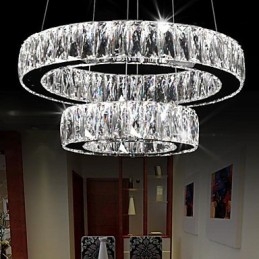 Kristallen kroonluchterlampen moderne verlichting twee ringen D2040 K9 grote kristallen plafondlampen voor thuis