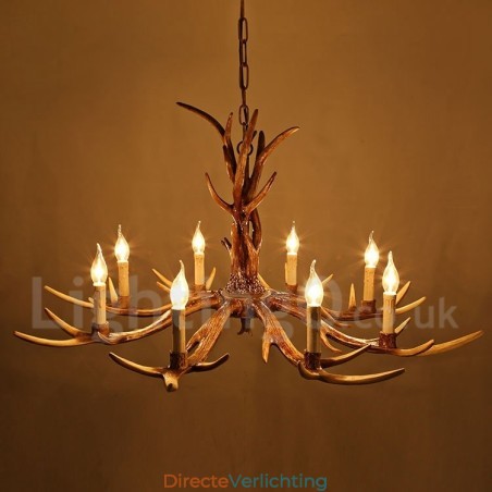 8 Lichts Rustieke Artistieke Retro Gewei Vintage Kaars Kroonluchter 8 Lichts Rustieke Artistieke Retro Gewei Vintage Kaars Kroonluchter