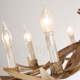 8 Lichts Rustieke Artistieke Retro Gewei Vintage Kaars Kroonluchter