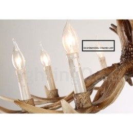 8 Lichts Rustieke Artistieke Retro Gewei Vintage Kaars Kroonluchter