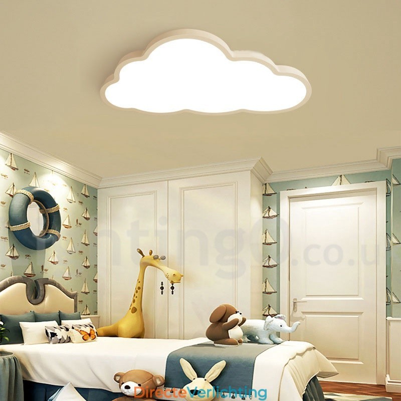 Ultradunne wolken dimbare moderne eigentijdse Scandinavische stijl plafondlampen met acryl kap met afstandsbediening Kan ook worden gebruikt als wandlamp